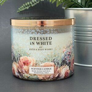 BBW Dressed In White Bath & Body Works 3 Wick Candle
